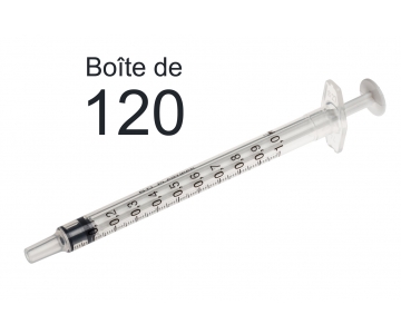 Seringue graduée 3 pièces 1ml - Sans Aiguille - Bte de 120 - BD