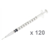 Seringues graduées 3 pièces 1ml - Avec Aiguille 25G - Bte de 120 - BD