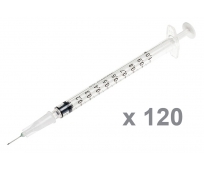 Seringue graduée 3 pièces 1ml - Avec Aiguille 25G - Bte de 120 - BD