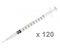 Seringues graduées 3 pièces 1ml - Avec Aiguille 25G - Bte de 120 - BD