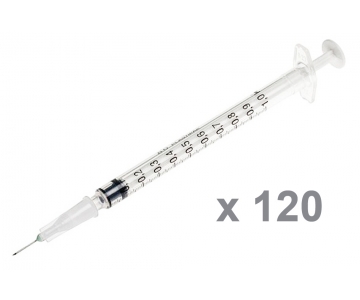 Seringues graduées 3 pièces 1ml - Avec Aiguille 26G - Bte de 120 - BD