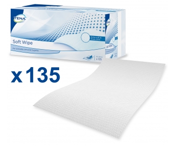 Lingettes - SoftWipe - 30x32cm - Boite de 135 - TENA