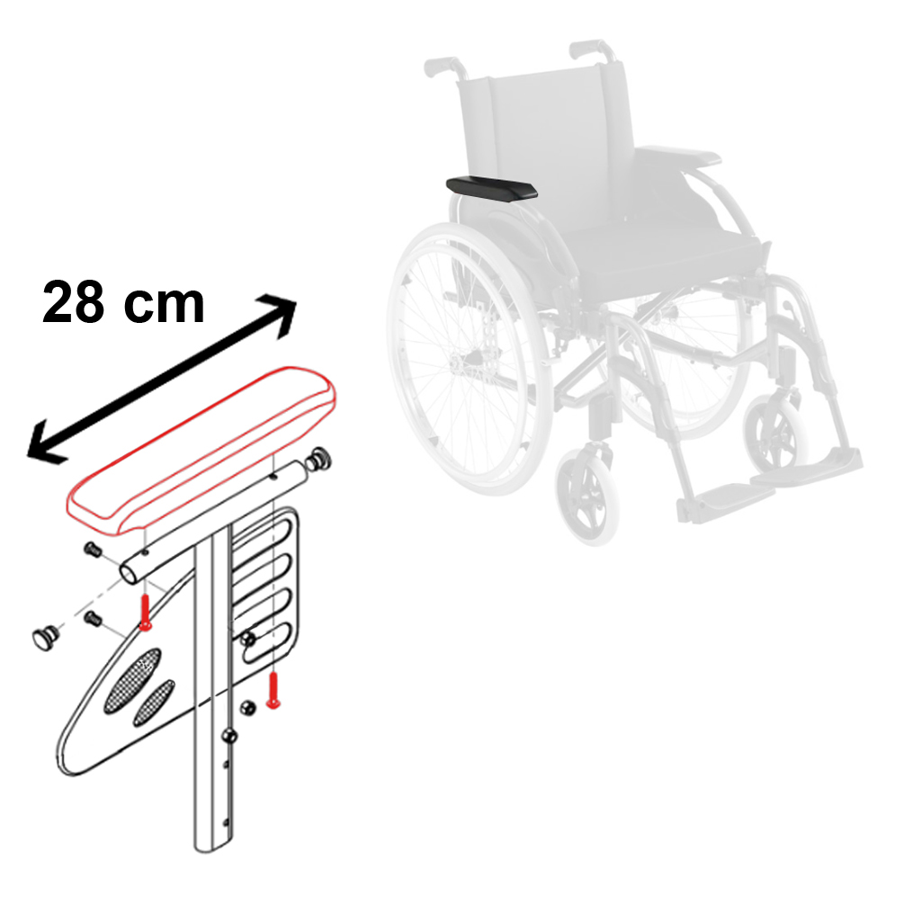 Manchette Courte - Accoudoir Fauteuil Action NG - Longueur 28 cm 