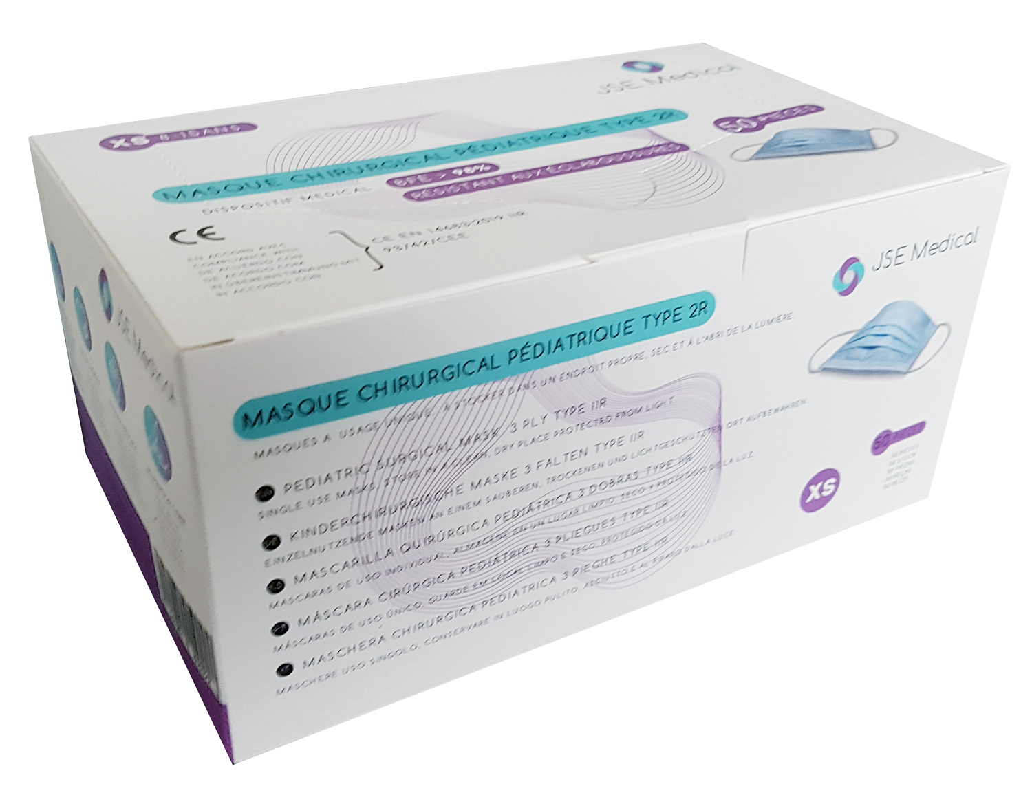 Masque Chirurgical 3 plis - Type IIR - Enfant - Boîte de 50 