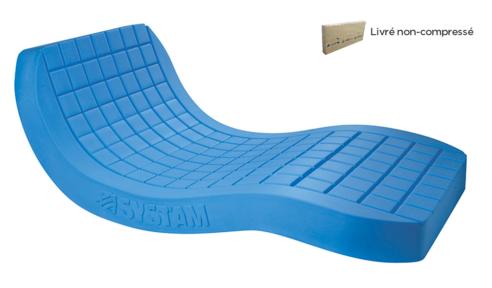Matelas Anti-Escarres pour Enfants - Viscoélastique - avec Housse Intégrale Polymaille - Viscoflex Monobloc Kid 