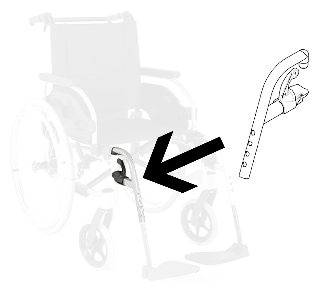 Potence pour repose-pied Droit ou Gauche - Gris 