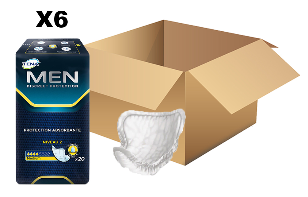 TENA Men - Niveau 2 - Medium - x20 - Carton de 6 paquets