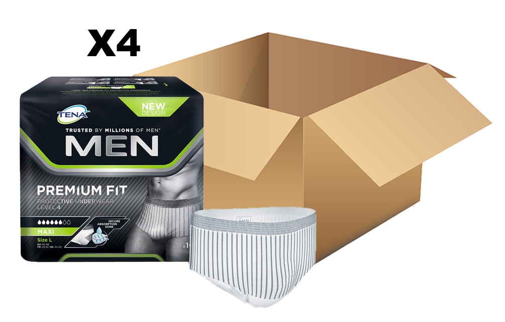 TENA Men - Niveau 4 - Premium Fit - Large - x10 - Carton de 4 paquets