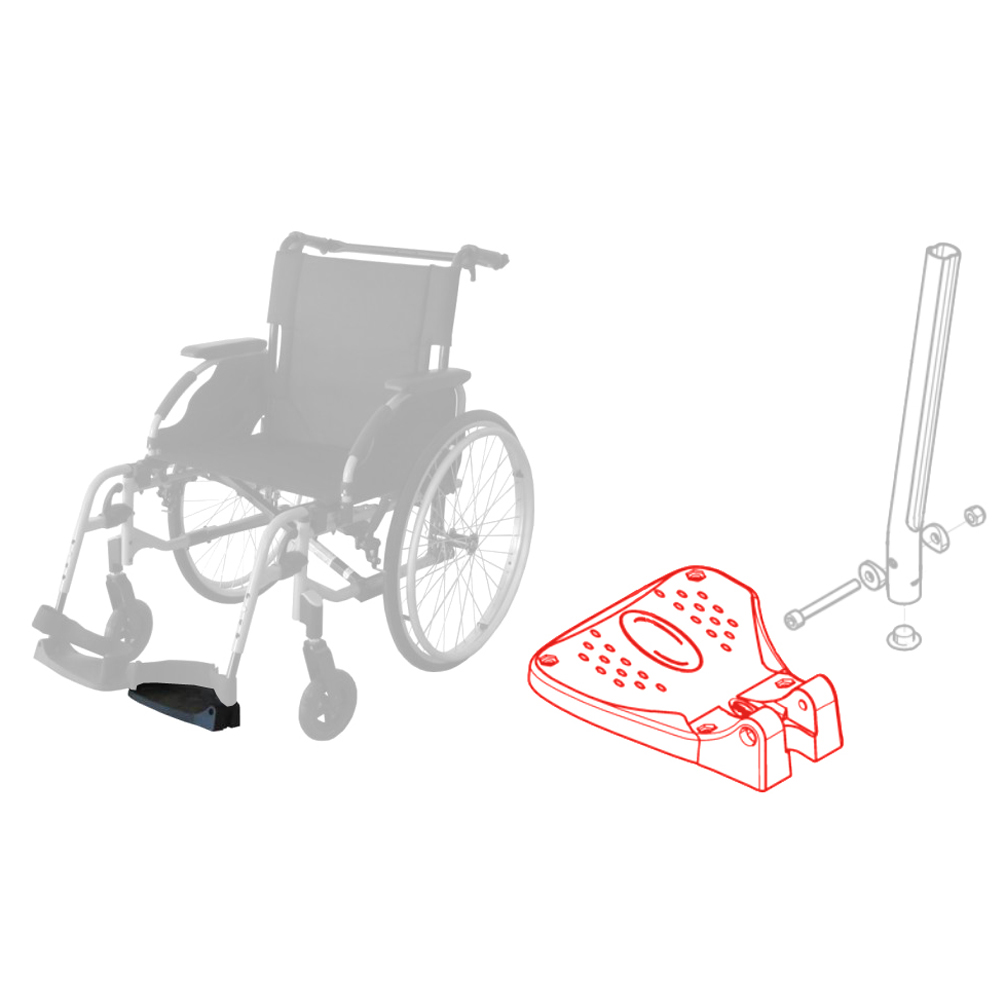 Palette Repose Pied Fixe - Gauche - Fauteuil Roulant Action ng 