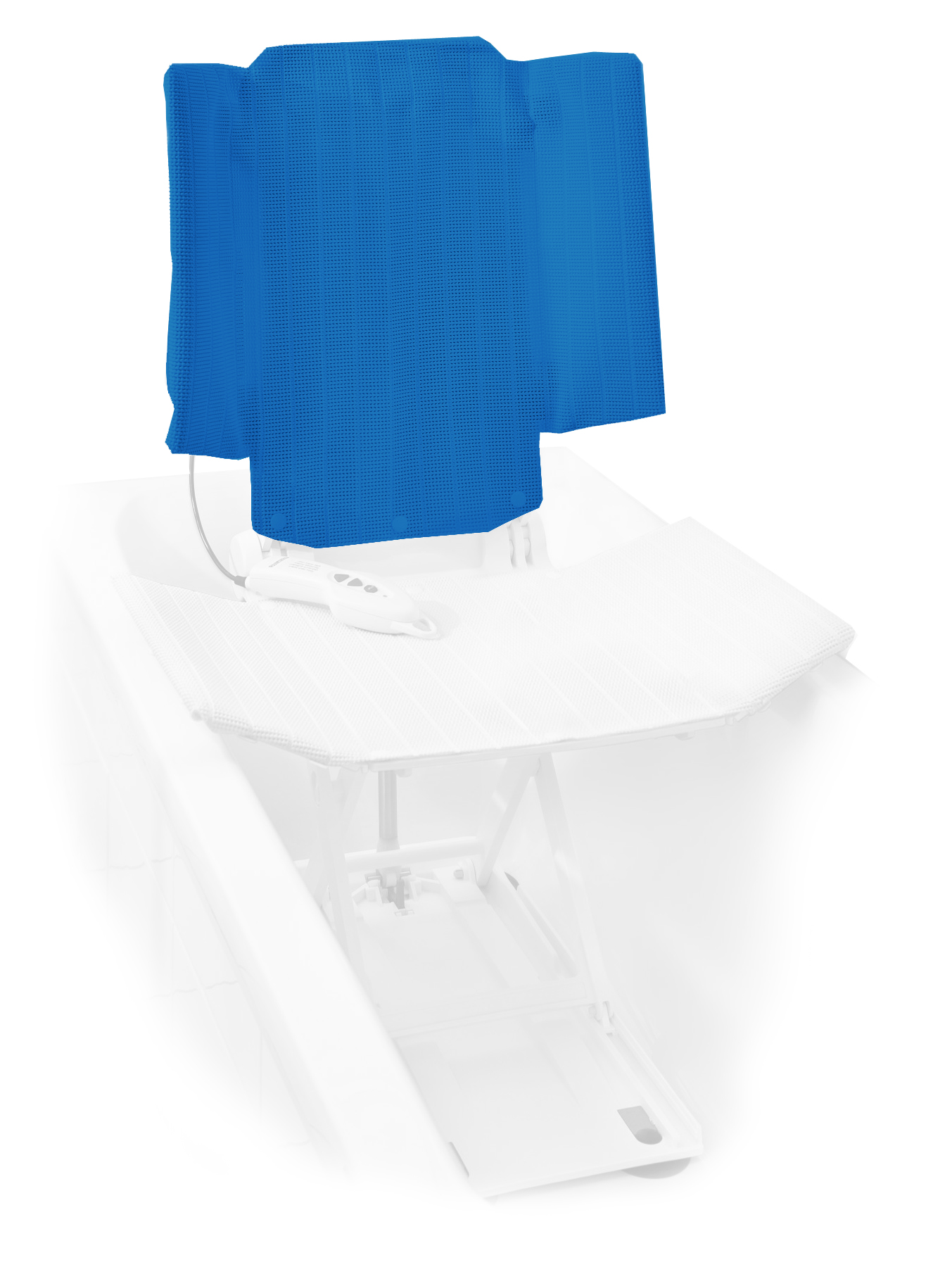 Revêtement Dossier avec Maintiens latéraux pour Siège de Bain Elevateur - Orca - Bleu 