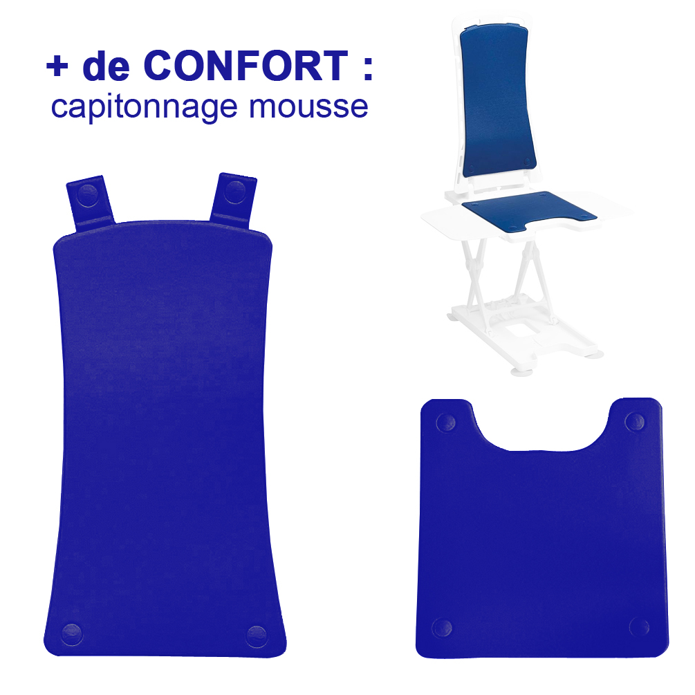 Revêtement rembourré Elévateur de Bain - Bellavita - Bleu Premium 