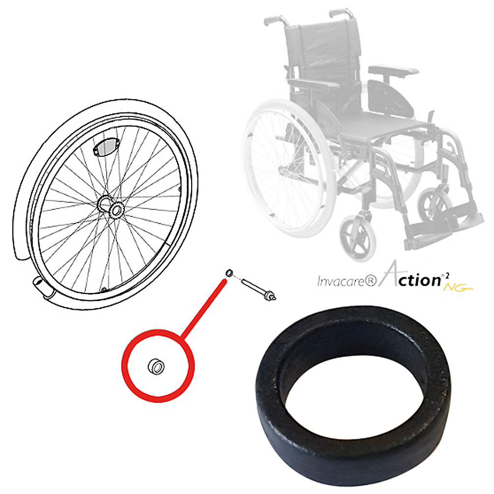 Rondelle elliptique pour axe de roues arrières de fauteuil roulant Action NG 