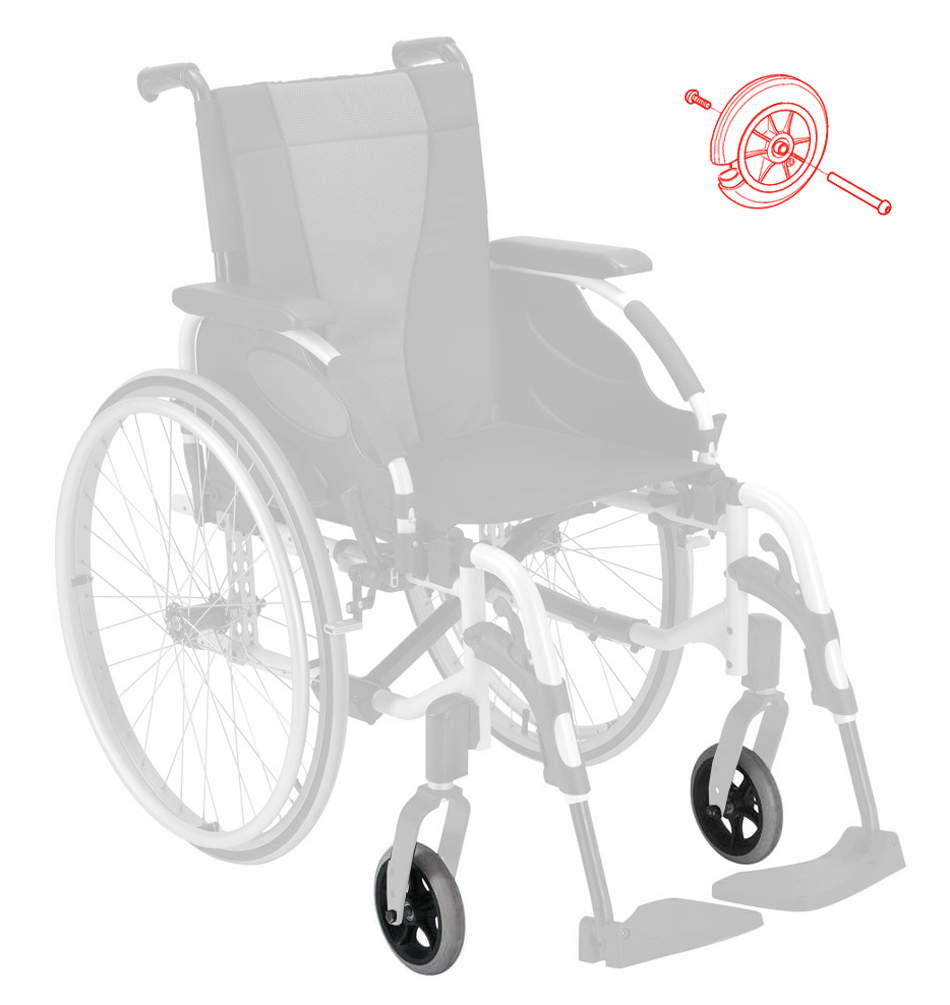 Roue avant complète - Fauteuil Roulant Action 2000 ou 3NG 