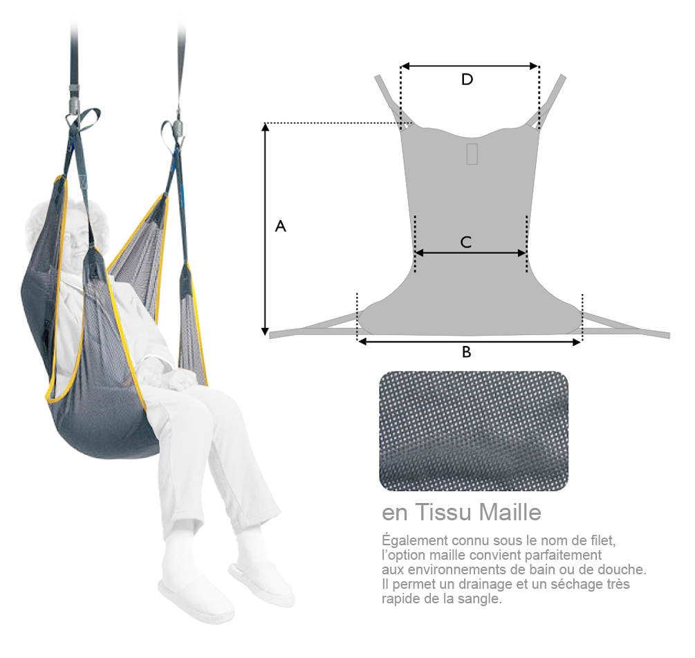 Sangle Hamac Standard - Lève-personne - Tissu - Maille  
