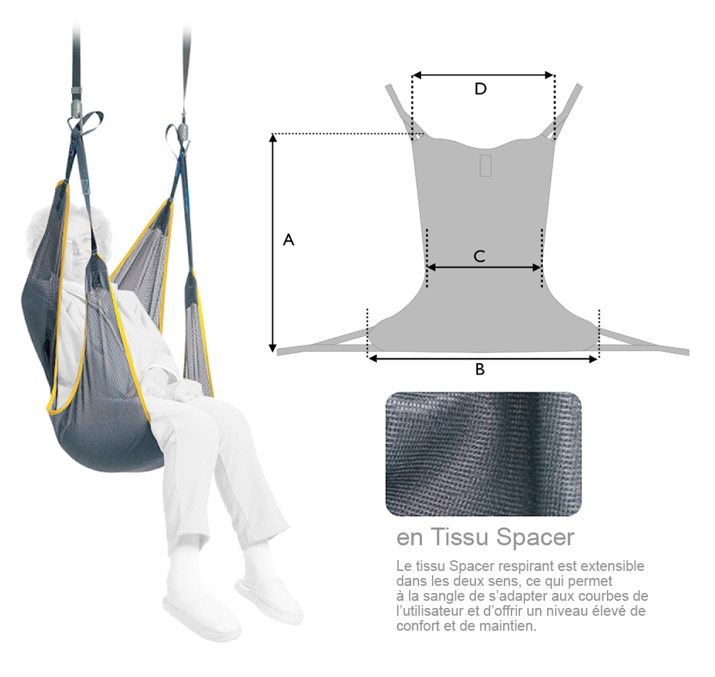Sangle Hamac - sans Têtière - Lève-personne - Tissu  - Taille L 