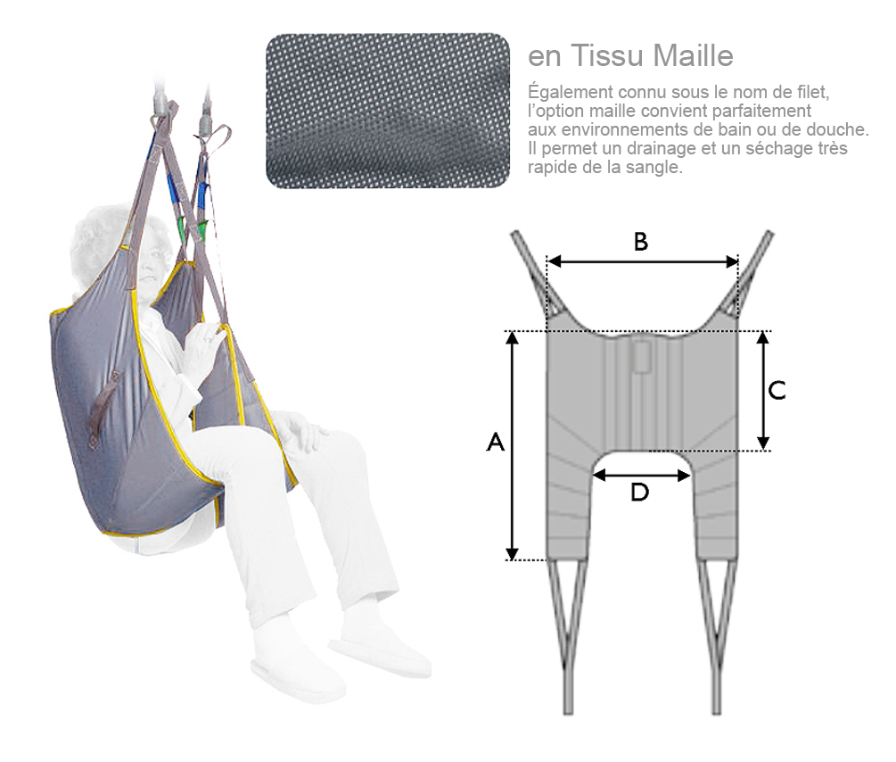 Sangle Lève-personne - Universelle Standard - Tissu - Maille 
