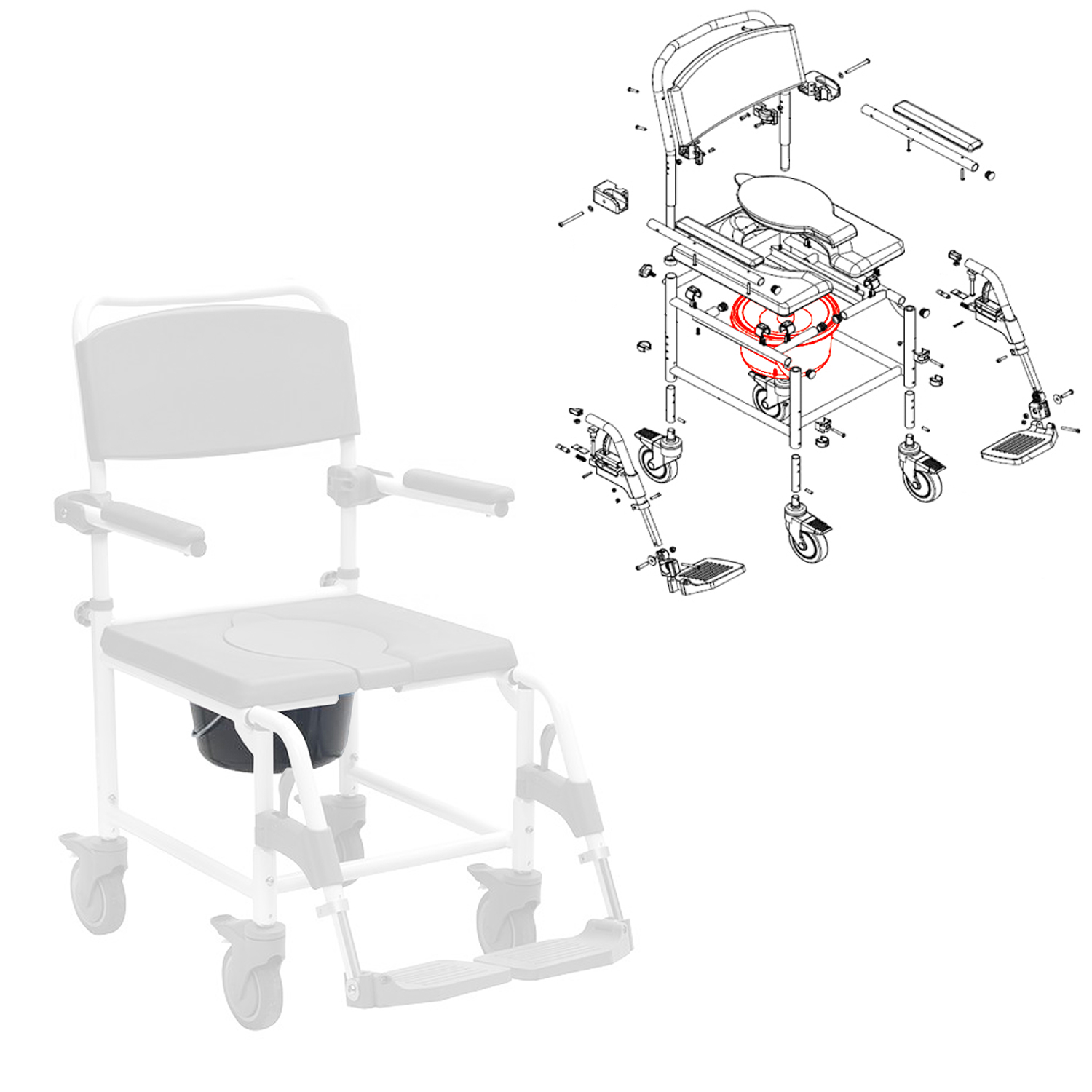 Seau - pour chaise Garde-robe Aston ou Aston24" 