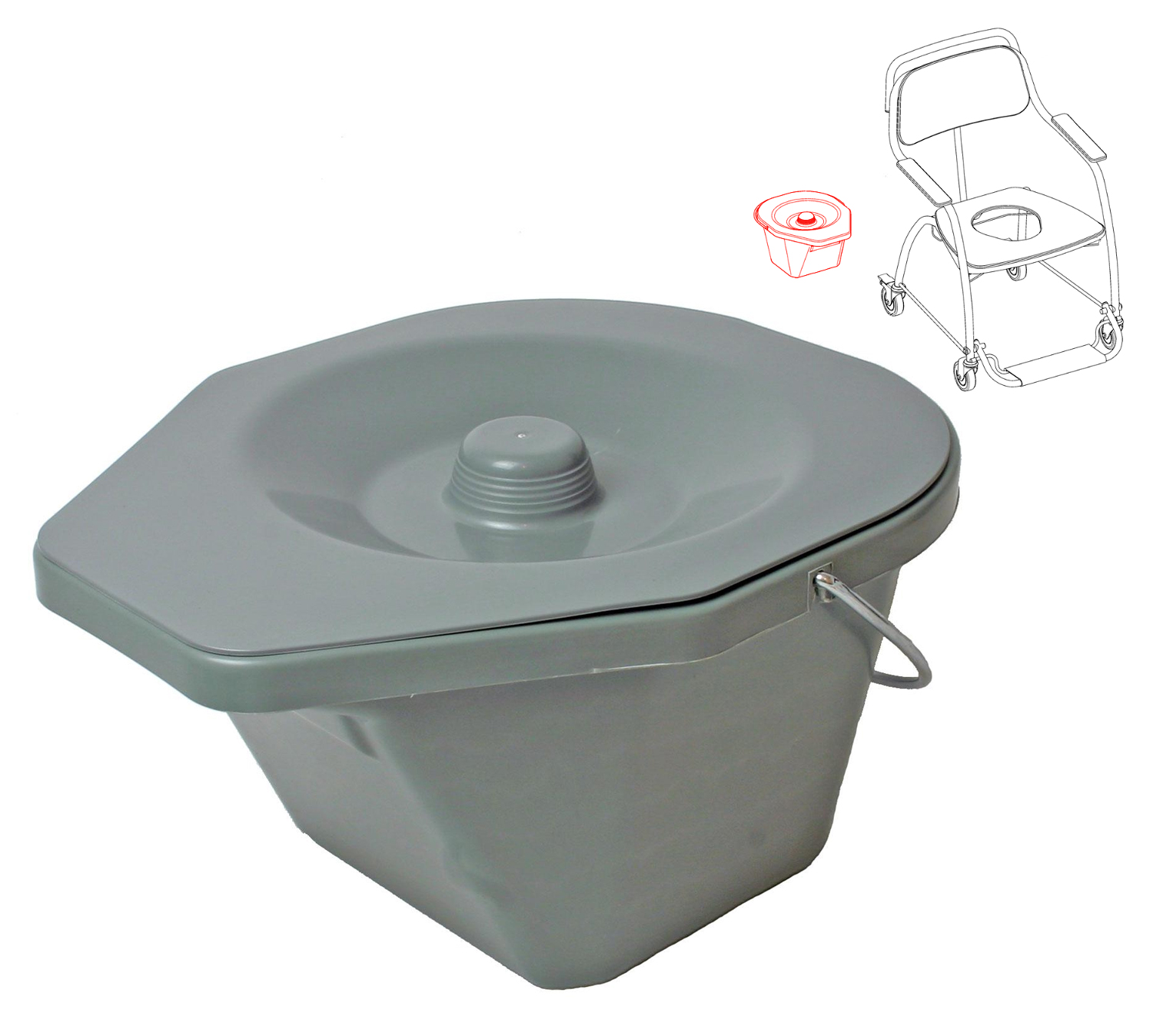 Seau complet - pour Chaise Garde-robe Omega 