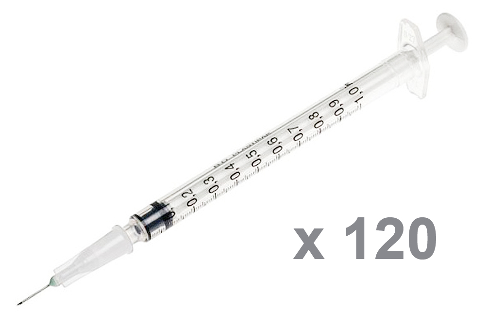 Seringue graduée 3 pièces 1ml - Avec Aiguille 25G - Bte de 120 - BD