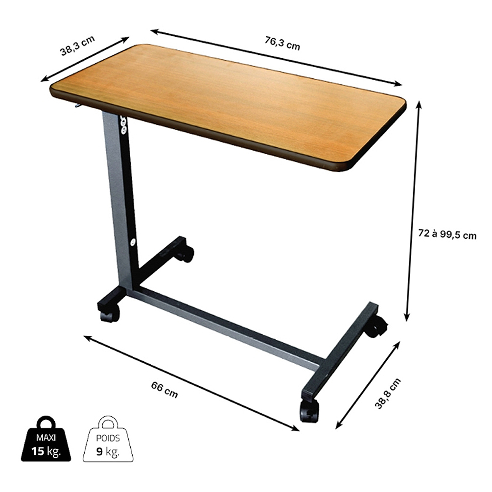 Table de Lit - Hauteur Réglable - SIMPLEX LIFT