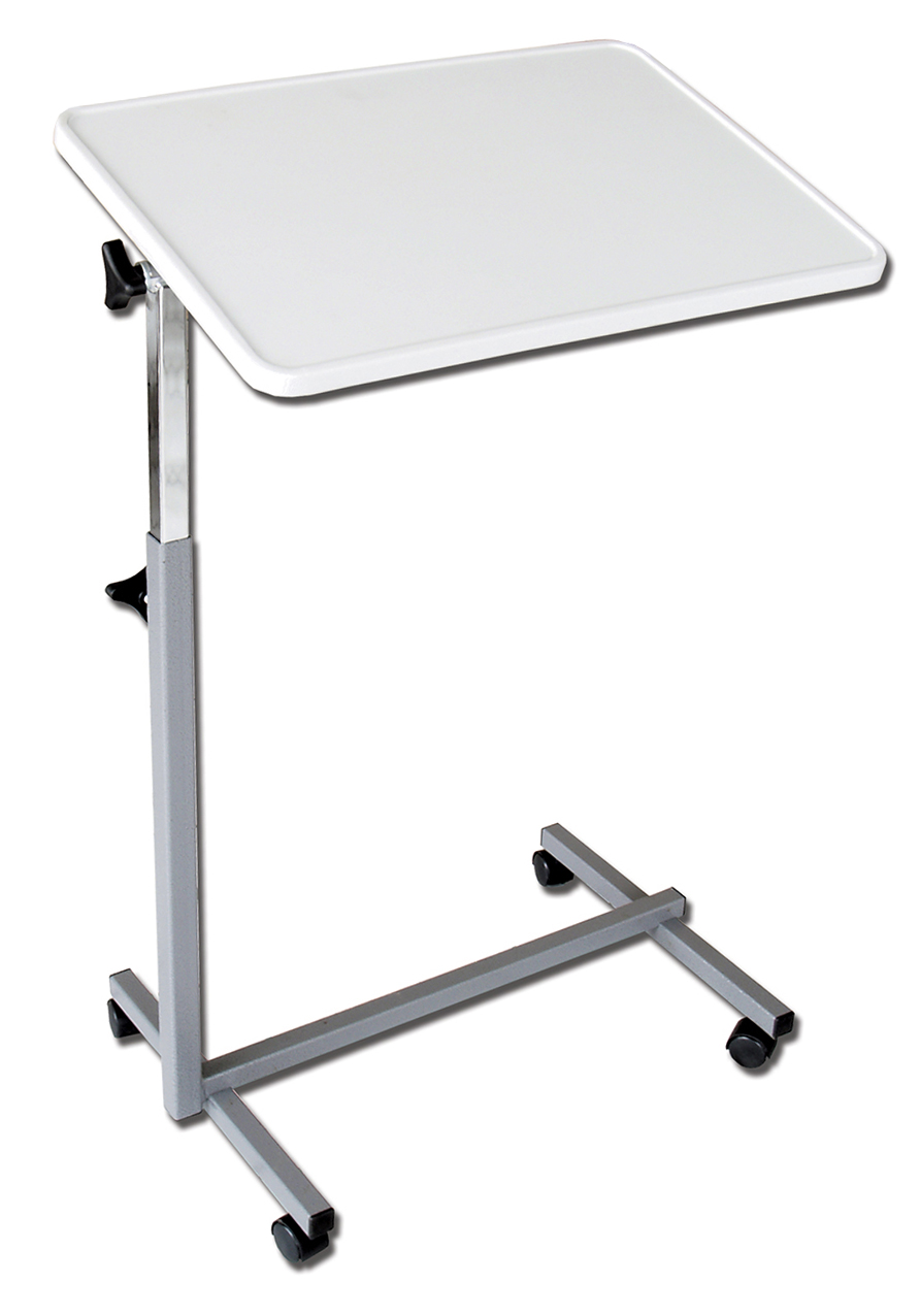 Table de Lit - Hauteur Réglable - Plateau Inclinable - Gris Perle  