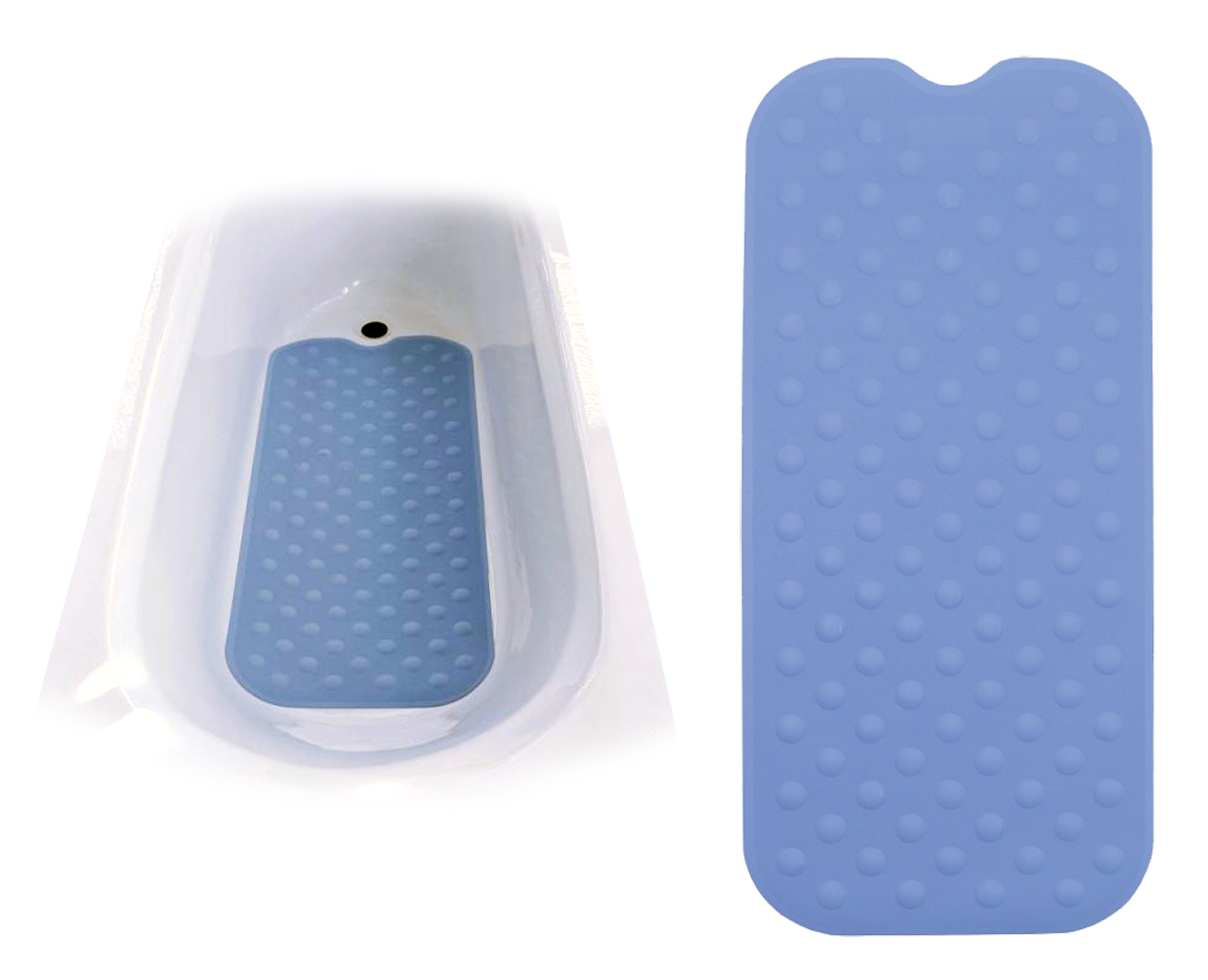 Tapis de Baignoire Antidérapant - 90 x 40 cm - Bleu 