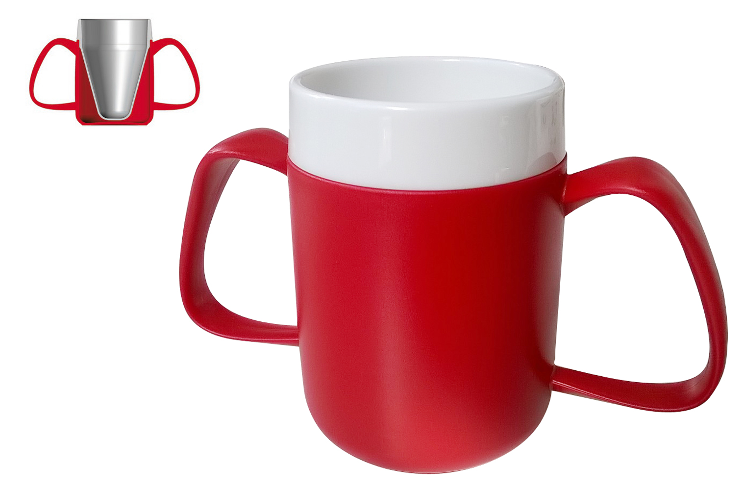 Tasse Isotherme avec 2 Anses - Rouge - Ego Easy