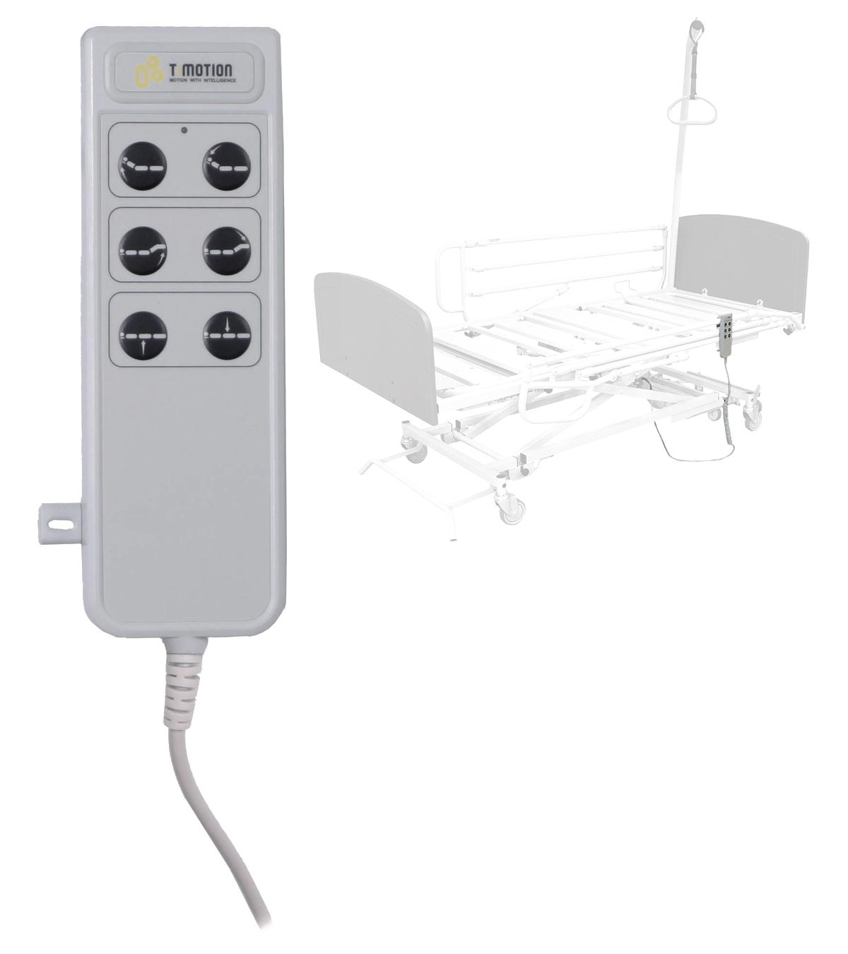 Télécommande TH2  6 boutons - avec clé de verrouillage IP54 - Lit médical AmpliPlus 3 fonctions 