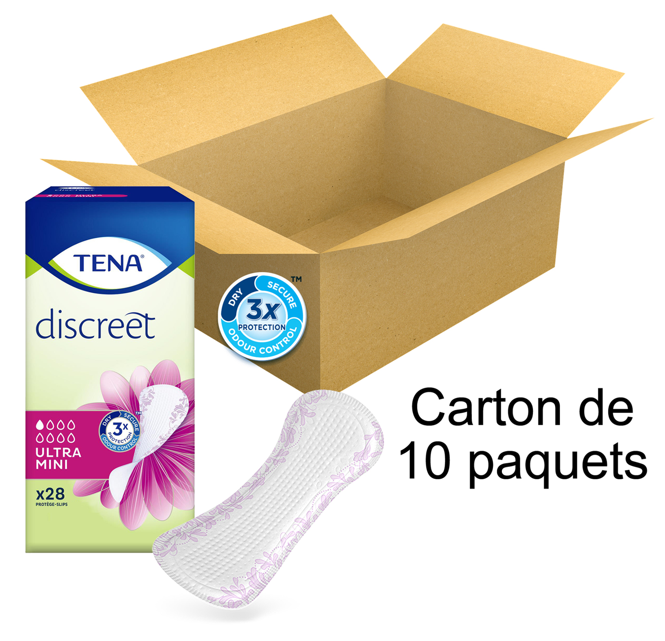 TENA Discreet - Ultra Mini - x28 - Carton de 10 paquets