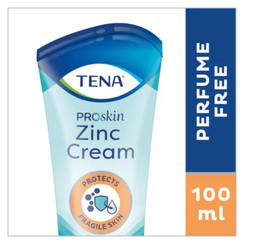 TENA ProSkin Zinc Cream - Crème Protectrice à l'Oxyde de Zinc - Tube de 100 ml