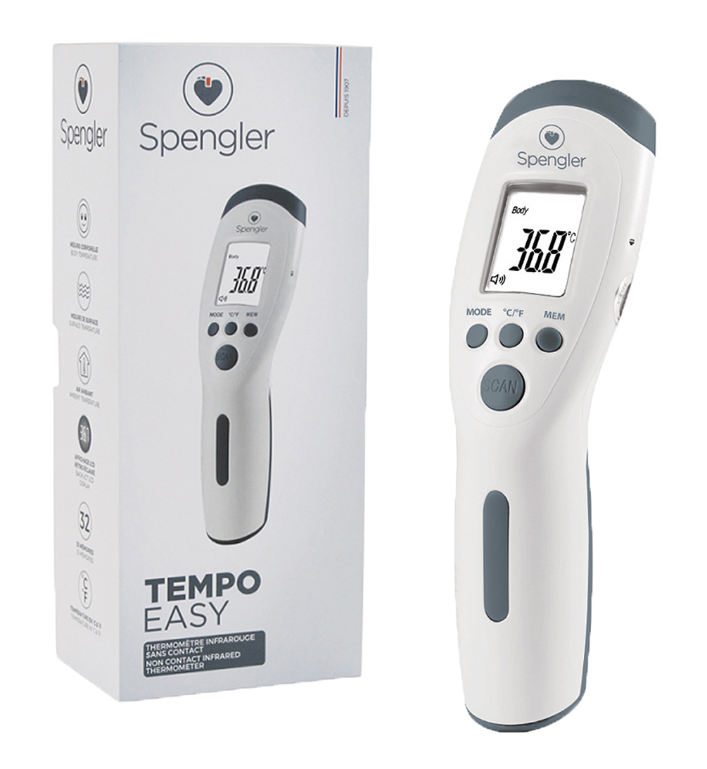 Thermomètre sans contact - Tempo Easy - Gris 