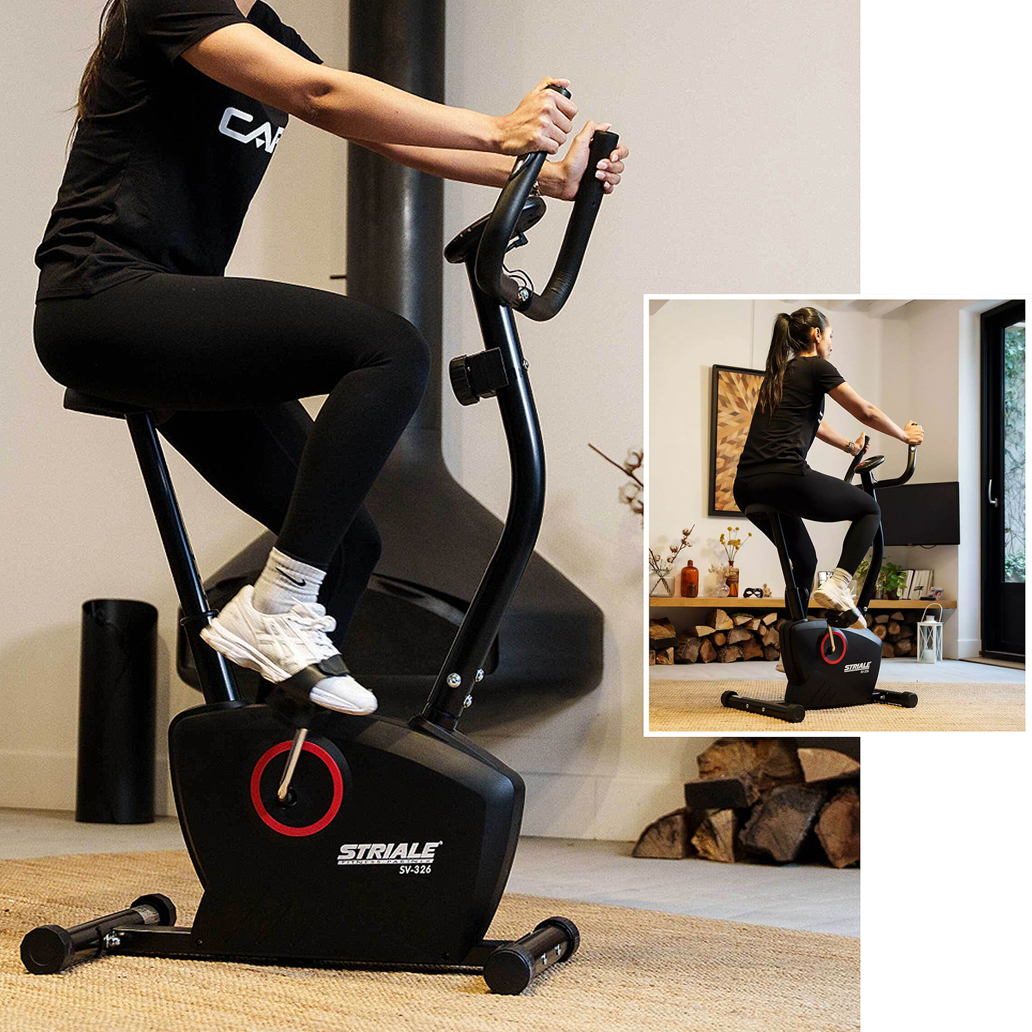 Vélo d'appartement magnétique - SV-326-2 - Noir 